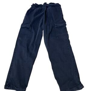 kendall & Kylie jogger pants pull on cargo style paper bag waist pockets SZ SM